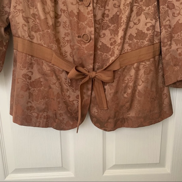 Lane Bryant Brown Jacquard Jacket size 16 - Picture 2 of 4